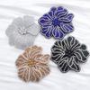 DIY Craft Rhinestone Flower Patches Sparkling Rose Brooch Fabrics Sew-On Applique  Sewing Supplies