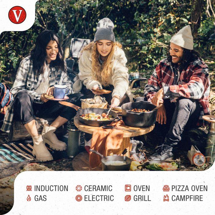 Plaque à Griller en Fonte Grille Réversible 33x21cm pour Barbecue sans PTFE Victoria 36058 Noir