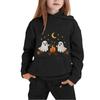 Kids Hoodie and Pants Set Halloween Print Pullover Sweatshirt with Hood Long Sleeve Top and Elastic Waist Bottoms for Children