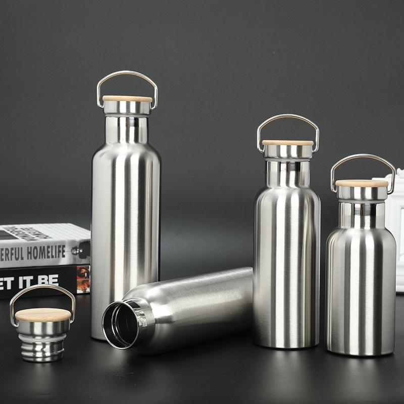 Botella de Agua Deportiva Aislada de Acero Inoxidable de Gran Capacidad Estilo Americano con Asa