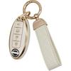 SUNCARACCL for Nissan Key Fob Cover with Leather Keychain, Soft TPU Full Protection Key Case Shell for Nissan Altima Maxima Rogue Armada Pathfinder
