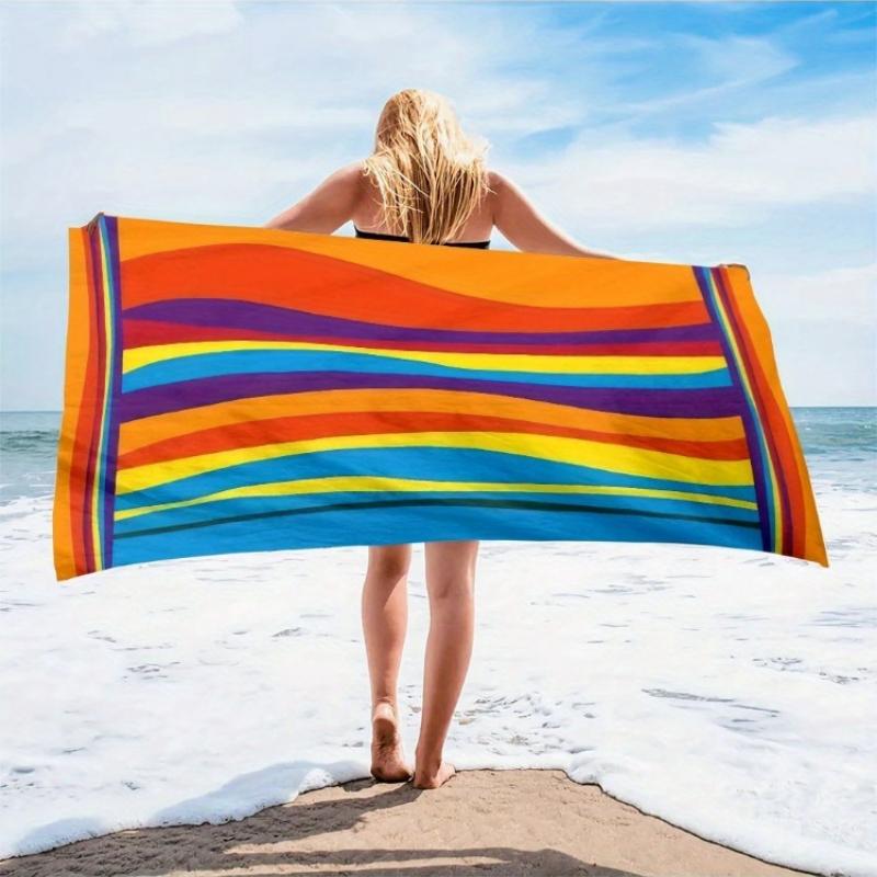 

1pc Vibrant Microfiber Beach Scarf - Quick-Dry Sand-Resistant Oversized Towel, Lightweight Multifunctional Sun Protection for W30*H60(CM)