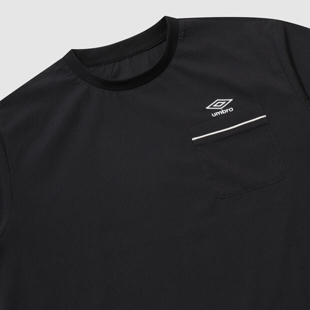 UMBRO Seersucker Short Sleeve Piste Black Ur223Cwt64 (A Type)