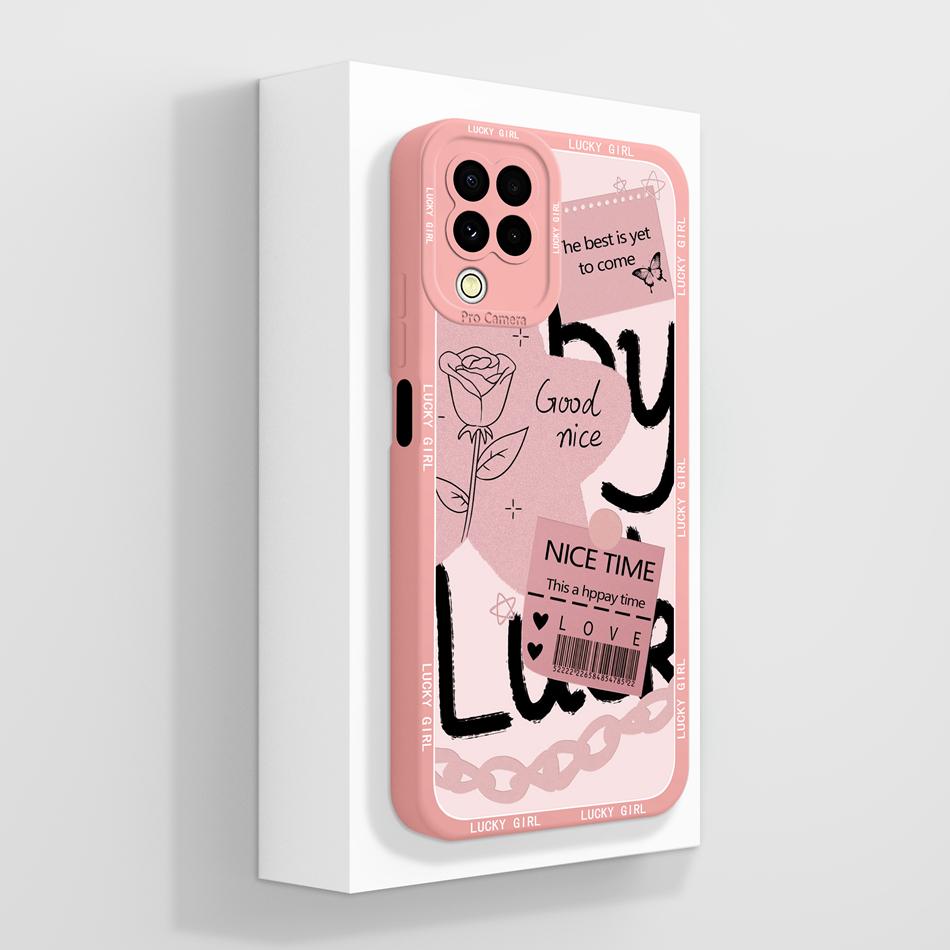 For Samsung M22 M32 A22 4G Case Cute Panda Soft Liquid Silicone Phone Back Cover For Galaxy M 22 32 A 22 Funda Camera Protectors