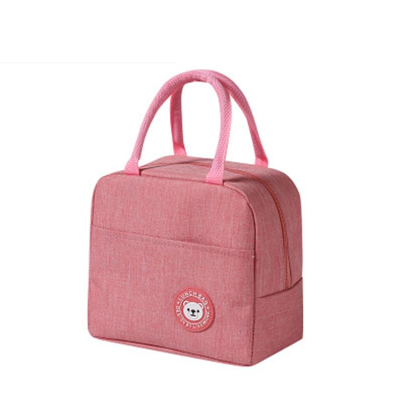 1Pcs Fresh Cooler Bags Waterproof Nylon Portable Zipper Thermal Oxford Lunch Bags For Women Convenient Lunch Box Tote Food Bags 21X23X13