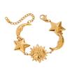 18K Goldfarbe Stern Mond Armband Edelstahl Stapelbares Armband Sommermode