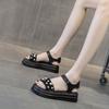 Sandals Fairy Fairy Wind 2025 New Summer Platform Muffin Roman Heightening Pearl Velcro Sports Beach Shoes