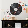Simulation Musik Rekord Blume Schmetterling Schlafzimmer Veranda Wand Verschönerung Wand Aufkleber