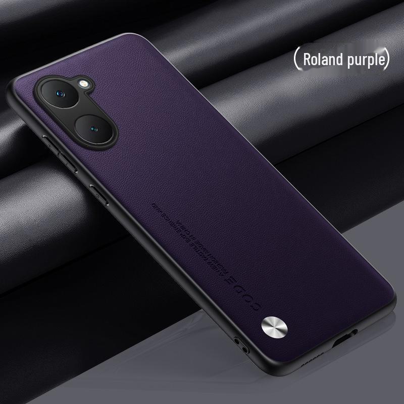 Vivo Y03 Carbon Fiber Leather Protective Cover with Full Lens and Round Edge Design, 4G Kevlar for Men and Women