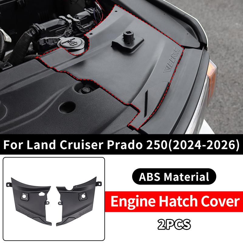 

For Toyota Land Cruiser LC250 Prado 250 series 2024 2025 Engine compartment cover ABS Material interior protective Accessories Engine Hatch Cover