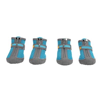 Kleine Welpenhundschuhe Leicht Outdoor Atmungsaktiv Rutschfest Stiefel Haustierzubehör(blauer See (9 Loch