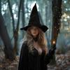Elegant Witch Hat With Ruched Mesh Design For Halloween And Costume Parties Perfect For Women Cosplay Dressingup
