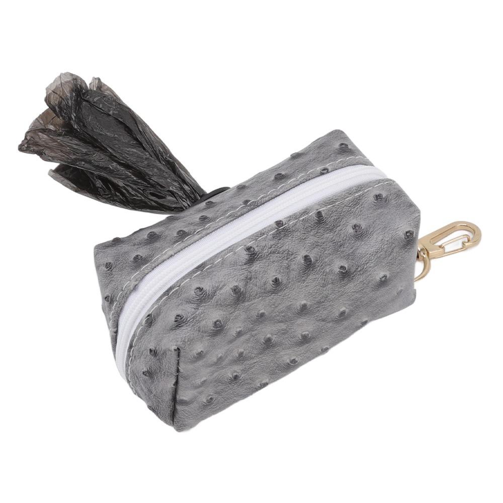 Ostrich Grain Surface Dog Poop Bag Dispenser Leash Hanging Bag  Daily Dog Walking