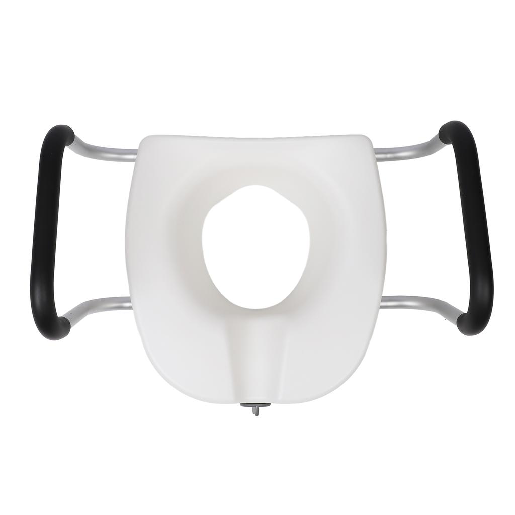 Toilet Seat Riser with Adjustable Removable Padded Arms and Fixed Lock High Load Bearing Raised Toil
