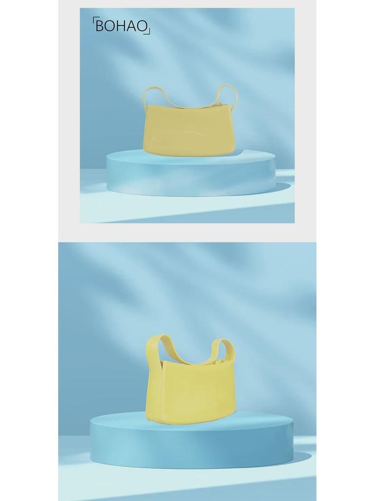 Bohao PVC Barbie Jelly Bag: Fashionable & Versatile Soft Handle Handbag, Dirt-Resistant, Easy to Clean, Summer Women's Shoulder Bag.