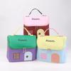 1 Pcs Dopamine Color Cute House Shape Makeup Bag Large Capacity Portable Makeup Storage Bag Cartoon Makeup Handbag