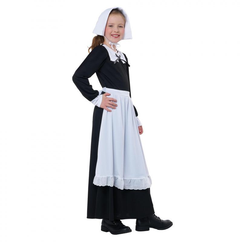 New Children's Halloween Maid Dress Up Medieval Maid Headscarf, Collar, Apron Three-piece Set