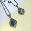 Geometric Shell Pendant Necklace With Abalone Beads And Gold Inlay For Fashion Jewelry Lovers