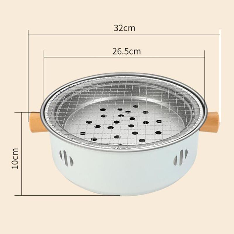 Stainless Steel Split Barbecue Grill Korean Style Barbecue Charcoal Stove with Non-stick Rack for Outdoor Camping Portable