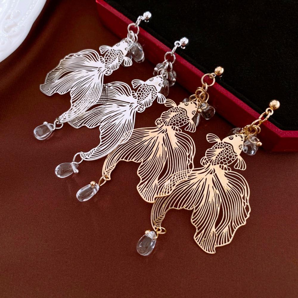 Accessories Goldfish Earrings Ear Jewelry Metal Dangle Earrings Goldfish Eardrop  Women