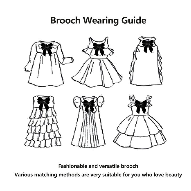 Shirt Bow Brooch Tie Women'S Black College Student School Uniform Graduation Temperament Collar Pin