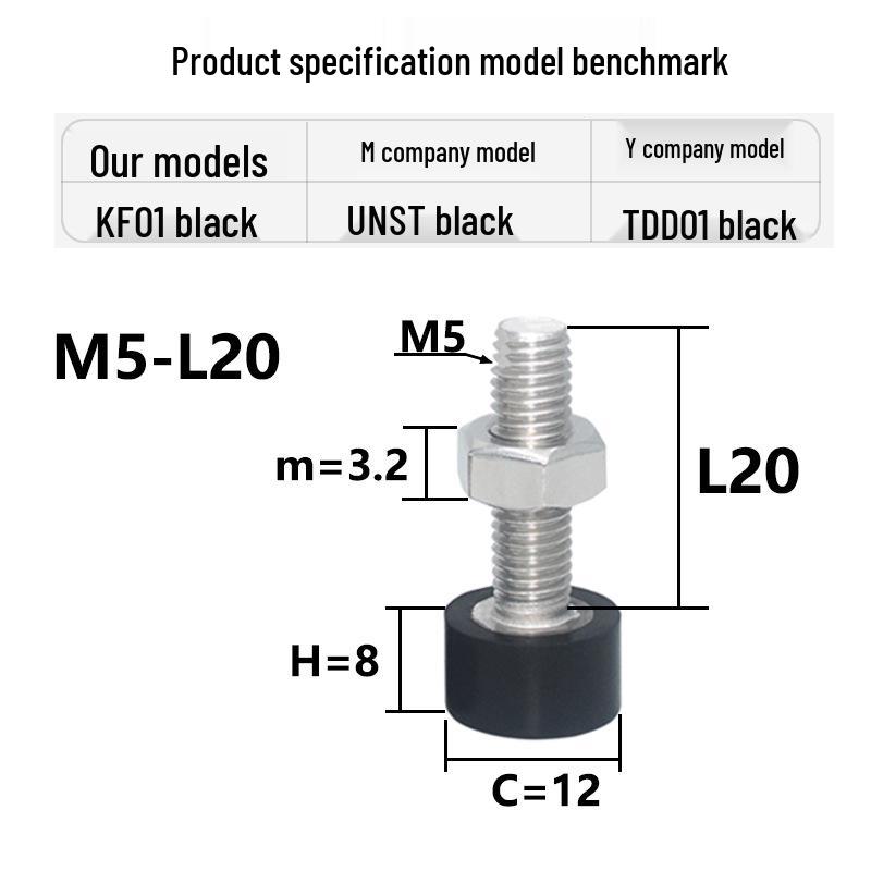 Rubber Overmolded Anti-Collision Vibration Dampening Stainless Steel Screws (M4, M5, M6, M8).