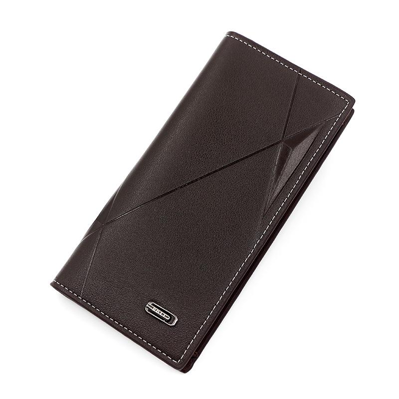 

Stylish Men s Long Wallet with 3D Diamond Embossing – Large Capacity Bifold Money Clip