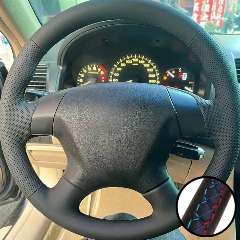 Car Accessories Braid Black Perforated Microfiber Leather 2003-2007 Odyssey 2005-2010 Steering Wheel Cover For Honda Accord 7