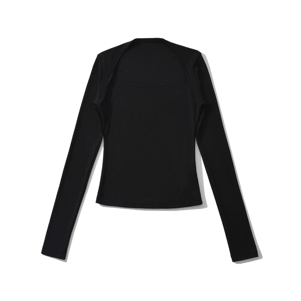 Hot Girl Square Neck Off-Shoulder Slimming Long Sleeve Top for Women