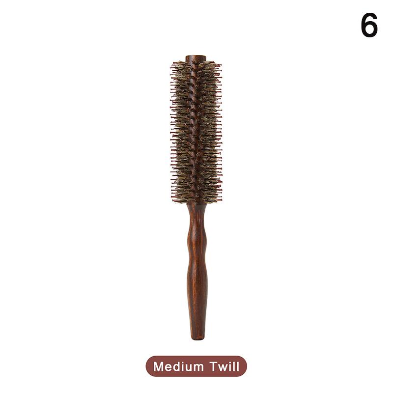 Barber Hair Round Roller Wood Hair Brush Boar Bristle Nylon Hair Comb Hairdressing Combs Round Paddle Brush Women Men Curly Hair