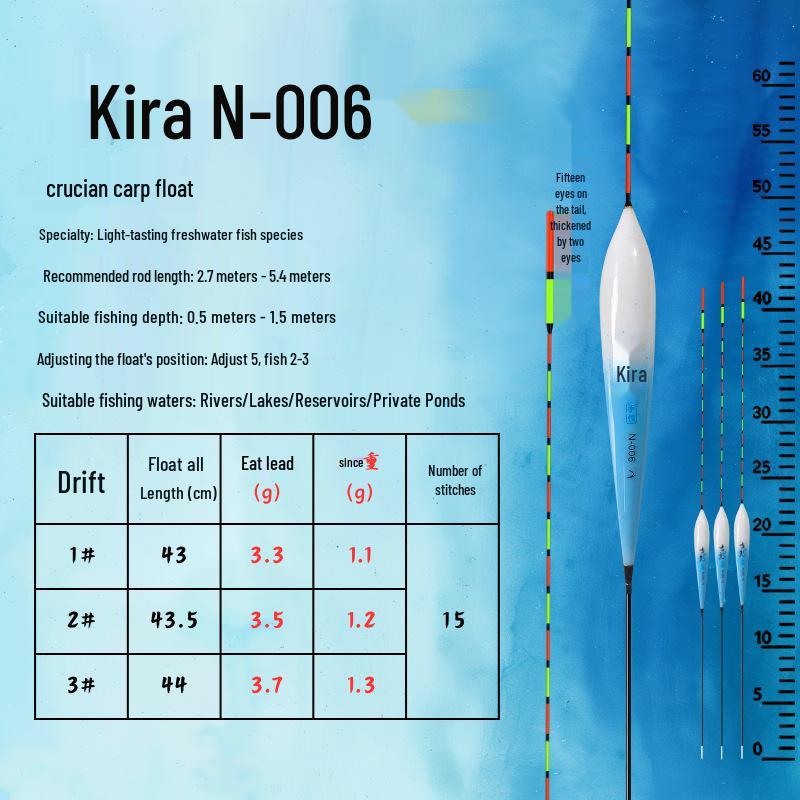 Покращений нано-товстий хвіст поплавка для лову карася - Висока чутливість та привабливий дизайн для далеких закидань та великого коропа.