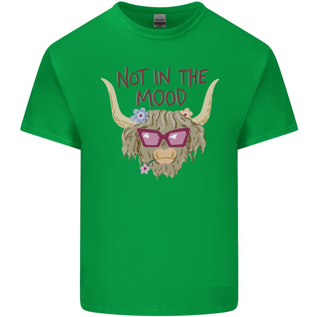 Not In the Mood Funny Highland Cow Unisexs Light Cotton TShirt