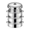 Stainless Steel Pot Steamer Rice Cooker Food Steaming Grid with Double Ear Drain Basket Kitchen Cooking Bamboo Steamer Cooker