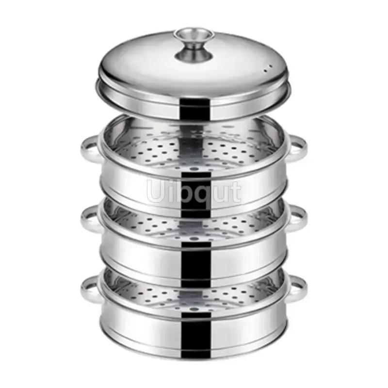Stainless Steel Pot Steamer Rice Cooker Food Steaming Grid with Double Ear Drain Basket Kitchen Cooking Bamboo Steamer Cooker