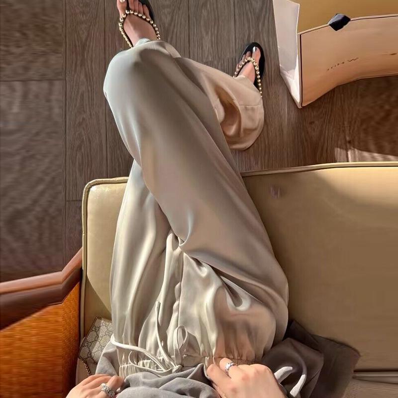 

2026 Spring Silky Acetate Wide-Leg Pants - New Chinese Style XL