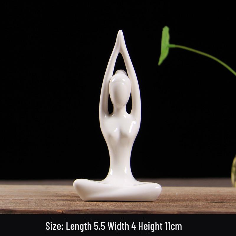 

Керамическое украшение Yuxuan Modern Creative Yoga Girl – Минималистская статуэтка для домашнего декора