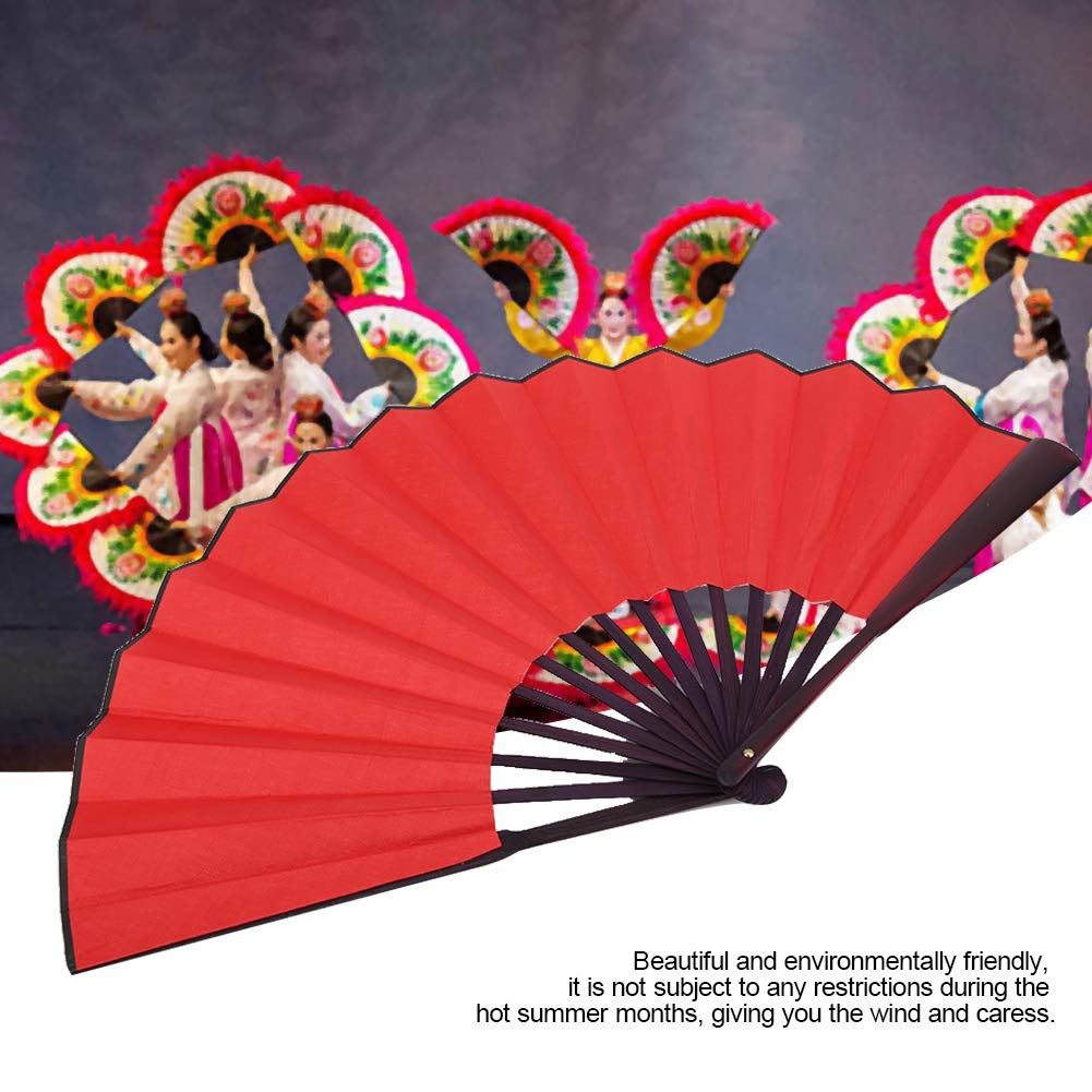 Dance fan, Japanese style fan for dancing, wedding decoration, easy to carry, suitable for Japanese dance, modern dance, and folk songs (red), made