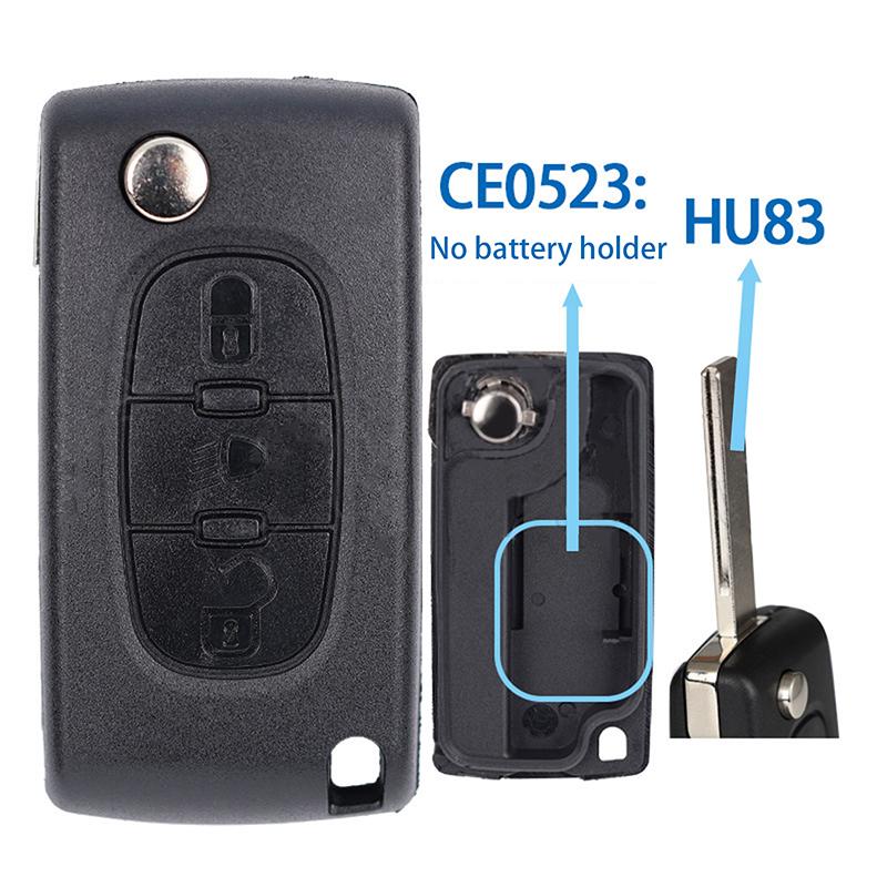 Car Key Shell Replacement Shell For CitroëN Folding Remote Control Car Key Shell Hu83 Va2 Ce0523 Ce0536