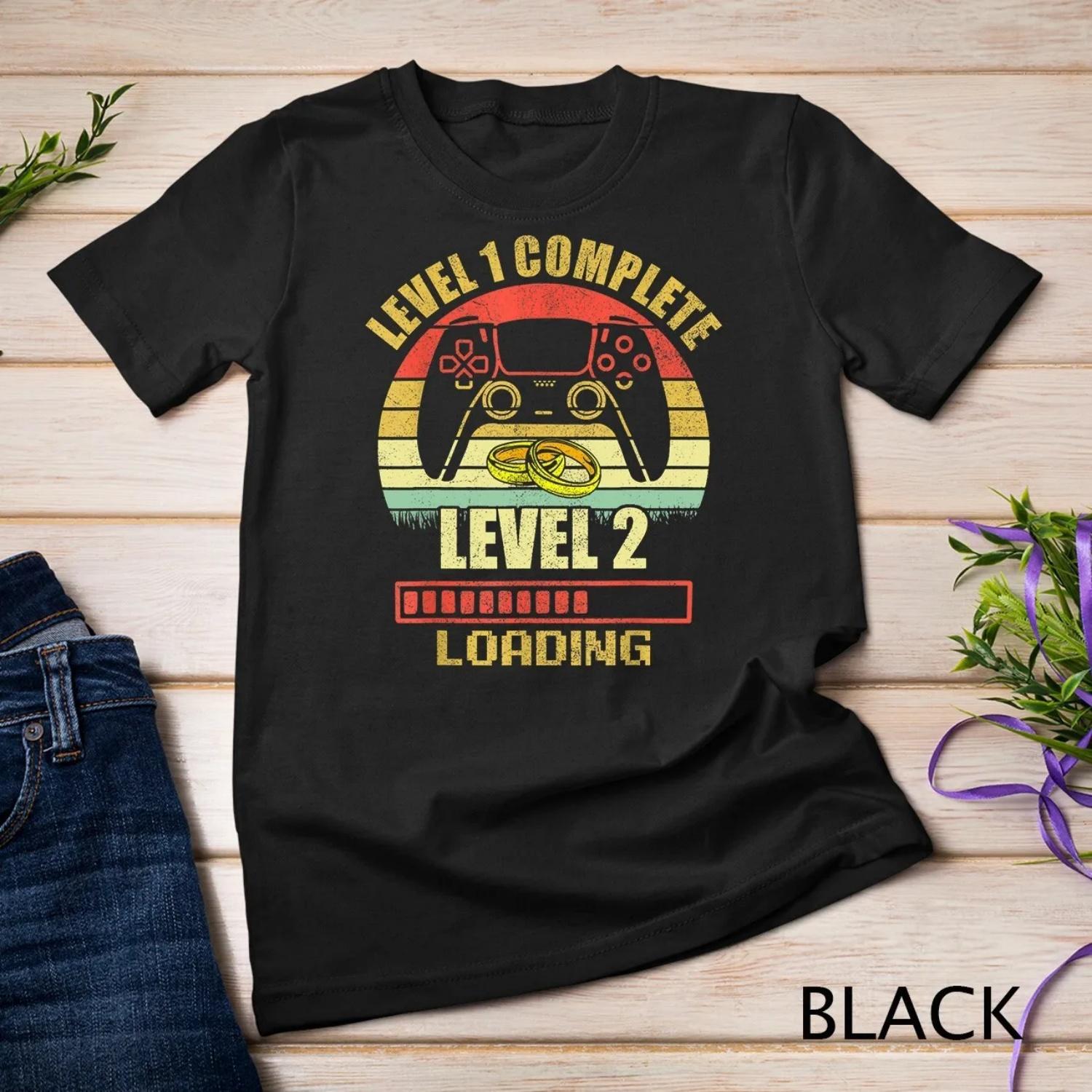 Couples T Shirt For Him Level 1 Complete Wedding Anniversary S