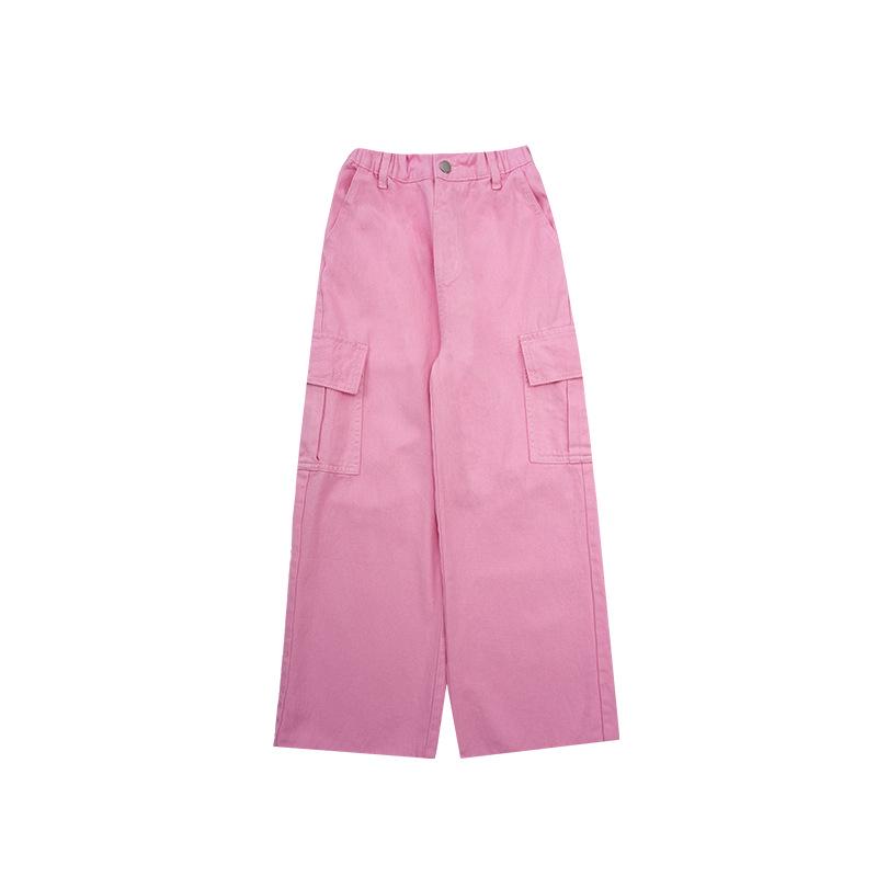 

Детские весенние комбинезоны в стиле ретро с широкими штанинами для мальчиков и девочек среднего и крупного размера 140 cm розовый