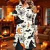 Damen Freizeitkleid mit Print, Langarm, Rundhalsausschnitt für den Alltag