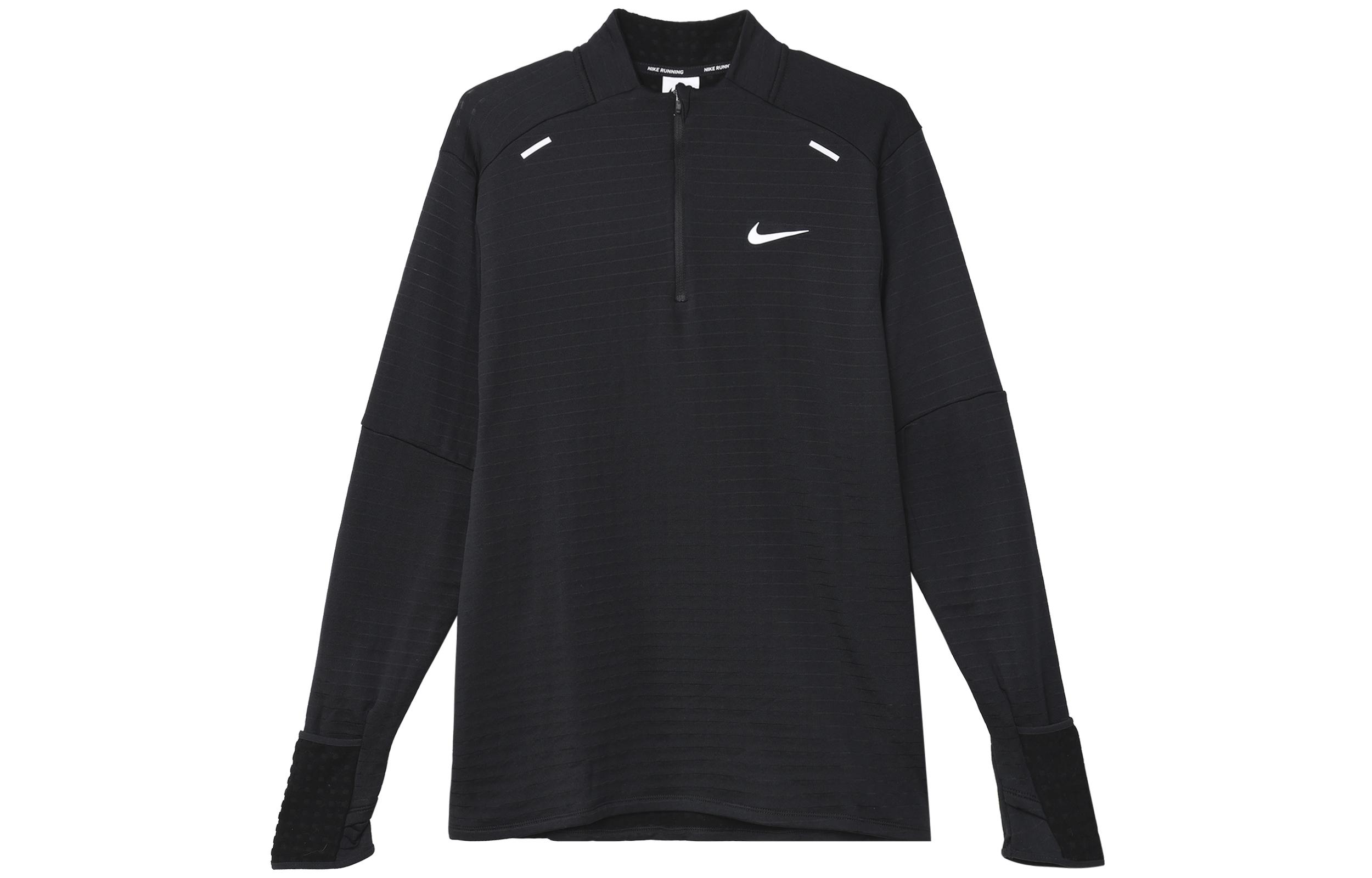 Nike T Shirts Men s Black Stand Collar Moderate Straight Fit DD5663-010 XXL