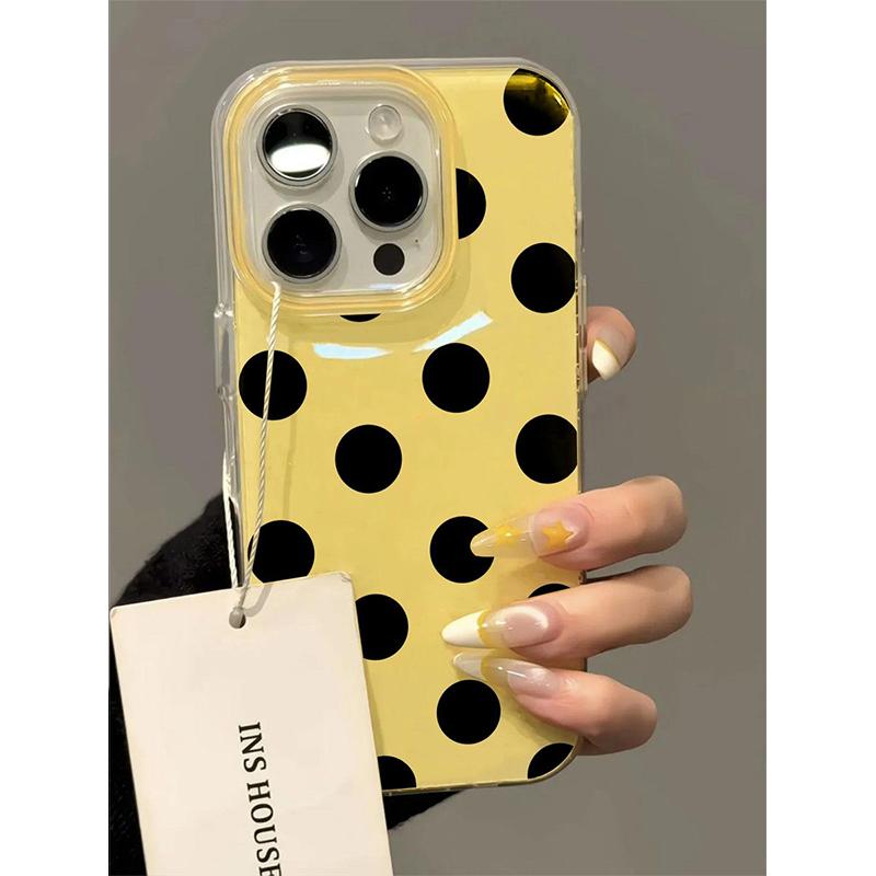 Trendy Ins Style Summer Korean Style Simple Personalized Wave Points Phone Case For iPhone 16 15 14 13 12Pro Max Soft Back Cover