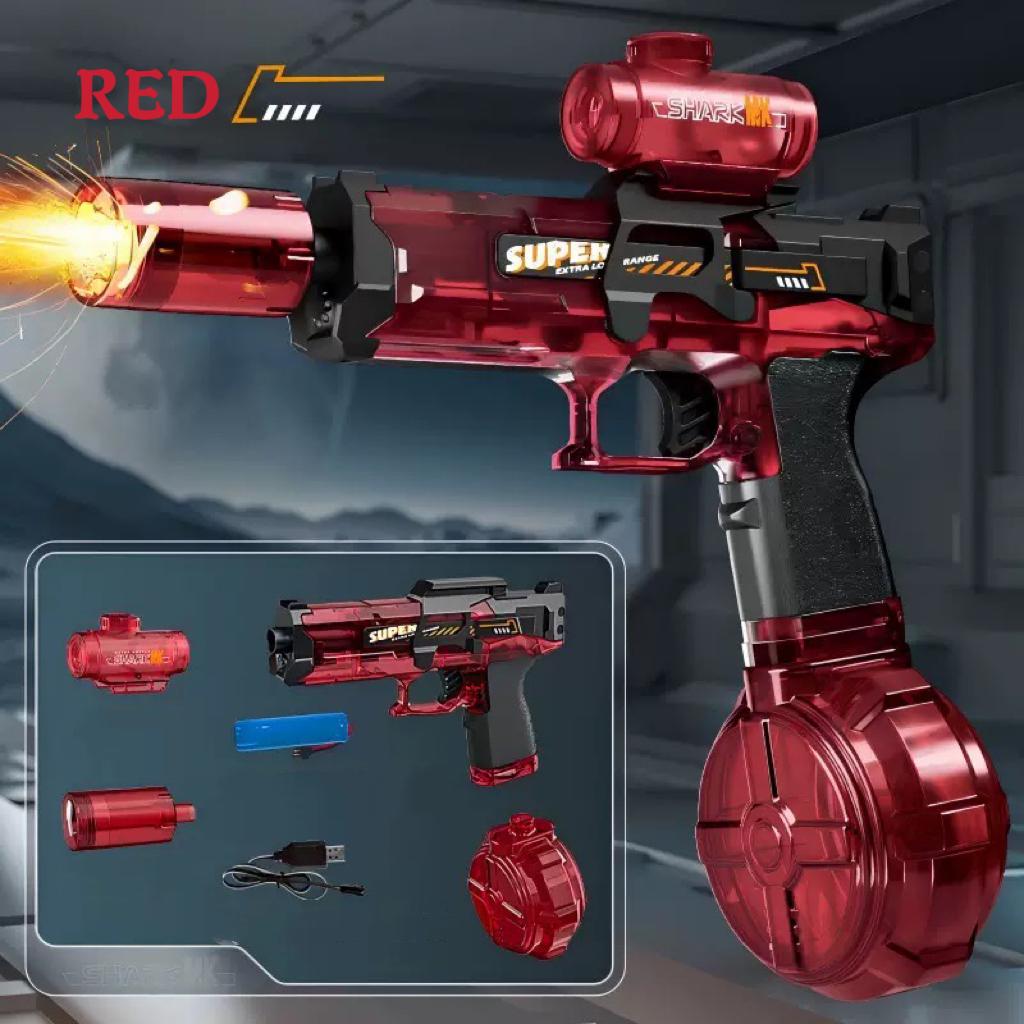 New  Electric Water Gun With Light Sprays Flame Effect Continuously High-pressure High-speed Powerful Outdoor Water Gun Toys USB