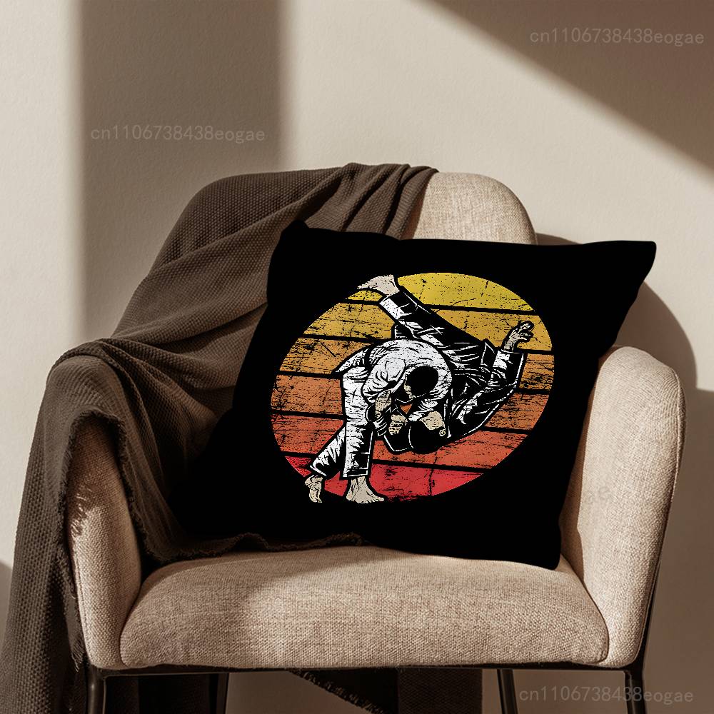 BJJ Brazilian Jiu-Jitsu Throw Pillow Case For 45*45cm,55*55cm,30*30cm For Home Bedroom Decoration And Protector