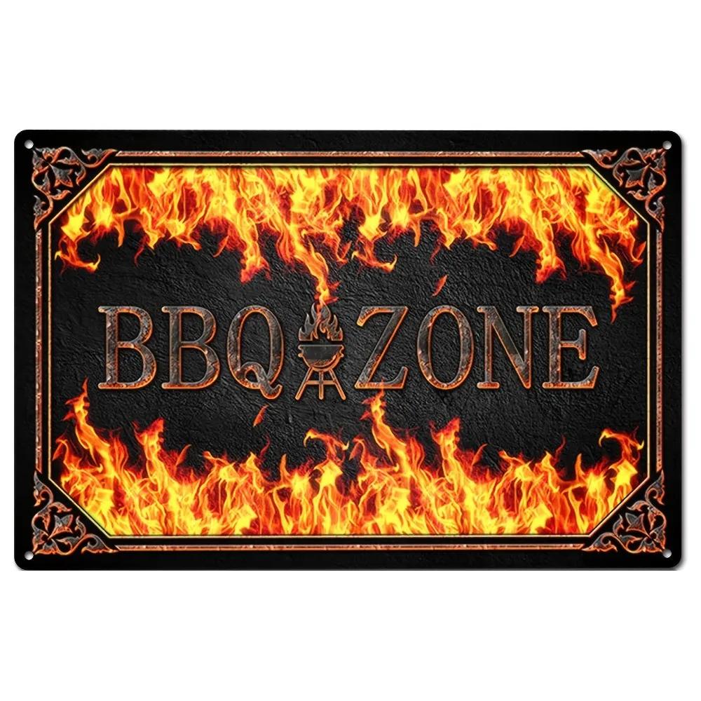 Vintage Metal Tin Poster BBQ Beer Bar Retro Metal Tin Signs Posters Plate Wall Decor for Bar Restaurant Cafe Clubs Retro Plaque