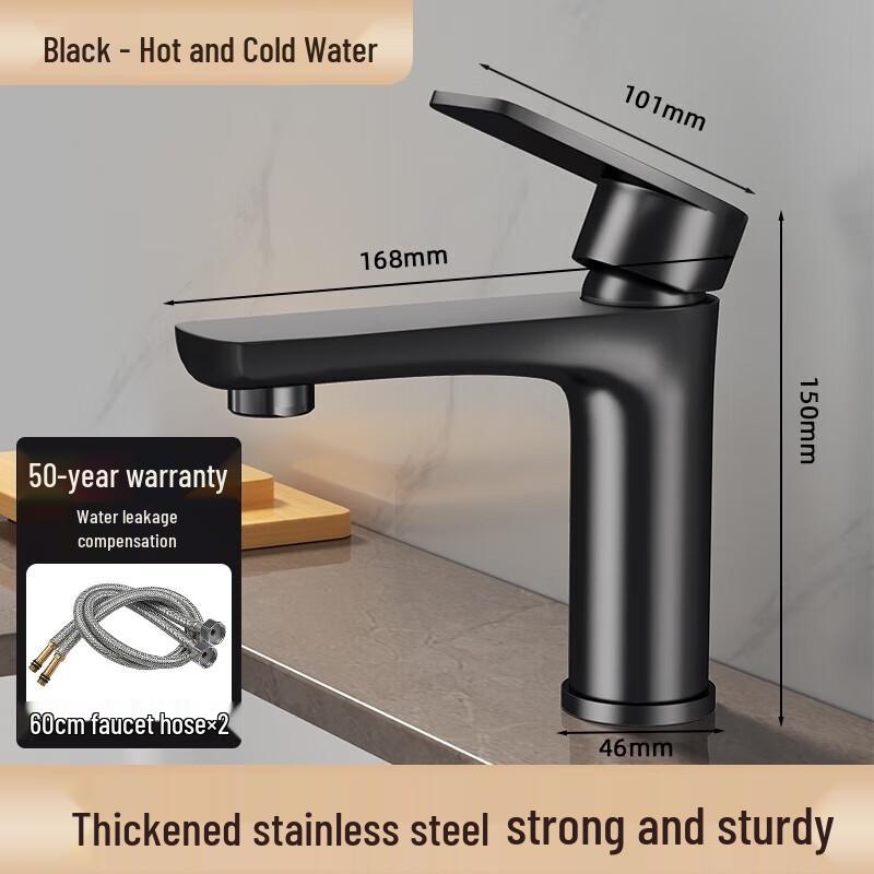 Stainless Steel Hot & Cold Washbasin Faucet