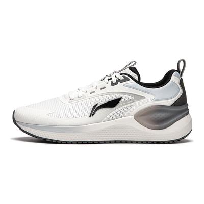 Li Ning Easy Fit V2 Casual Versatil Respirabil Moale Rezistent Absorbant de șocuri Durabil Pantofi de alergare cu talpă joasă Bărbați sneaker Alb Gri ARSU001-1