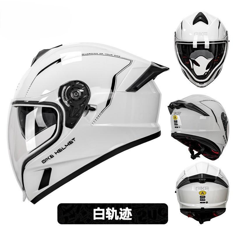 

Motorcycle Helmet Four Seasons Men s Women s Large Tail Double-Mirror Ghost Face Full 3C/DOT L