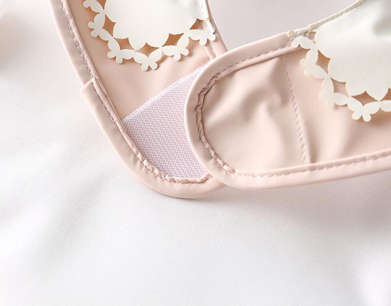 Sleeveless Waterproof Baby Bib with Lace - Reversible Anti-Dirt Feeding Smock